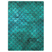 ティール(緑がかった色)グラデーショングラムマーメイドはかりで測パターン クリップボード (裏面)