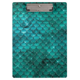 ティール（緑がかった色）グラデーショングラムマーメイドはかりで測パターン クリップボード