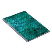 ティール（緑がかった色）グラデーショングラムマーメイドはかりで測パターン ノートブック (右側)