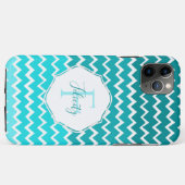 ティール（緑がかった色）グラデーションシボパーソナライズされたロンiPhoneケース Case-Mate iPhoneケース (裏面(横))