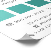 ティール（緑がかった色）グラデーションスクウェア、ペインター&デコレーター ポスター (角)