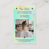 ティール（緑がかった色）グラデーションスターヨガインストラクタースタジオ先生 名刺 (裏面)