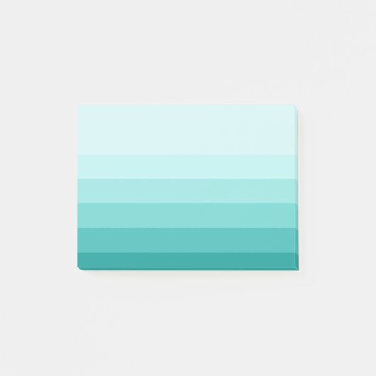 ティール(緑がかった色)グラデーションストライプのPost-Itメモ ポストイット (正面)