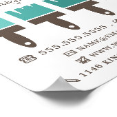 ティール（緑がかった色）グラデーションブラシ、画家&デコレータ ポスター (角)