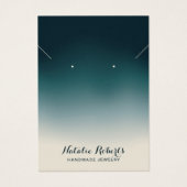 ティール(緑がかった色)グラデーション手作りジュエリーイヤリングディスプレイ (正面)