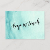 ティール(緑がかった色)グラデーション水彩新しいアドレス配布資料カード 名刺 (裏面)