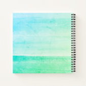 ティール（緑がかった色）グラデーション水色ノーパーソナライズされたトブック ノートブック (裏面)