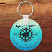 ティール（緑がかった色）グラデーション海 キーホルダー (正面)