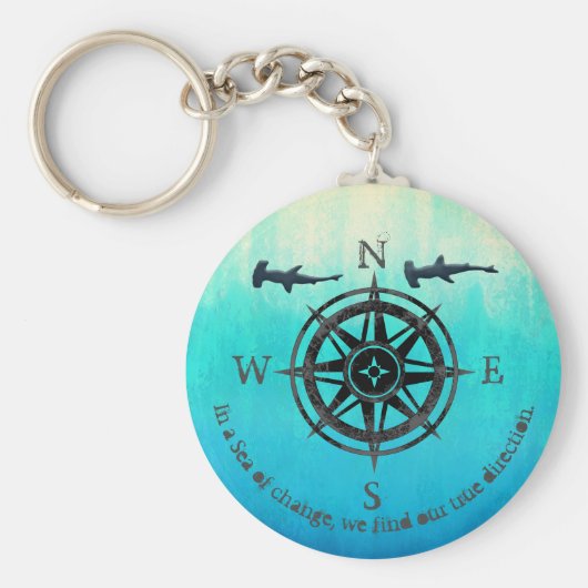 ティール(緑がかった色)グラデーション海 キーホルダー (正面)