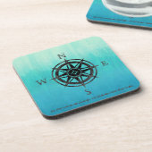 ティール（緑がかった色）グラデーション海 コースター (左側)