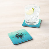 ティール（緑がかった色）グラデーション海 コースター (右側)
