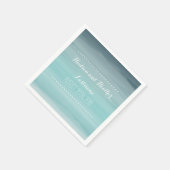 ティール(緑がかった色)グラデーション結婚ナプキンス スタンダードカクテルナプキン (角)