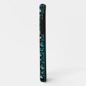 ティール（緑がかった色）グラデーション&ブラックグラムグリッターレオパードスポット Case-Mate iPhoneケース (裏面/左)