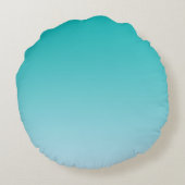 ティール（緑がかった色）グラデーション ラウンドクッション (裏面)
