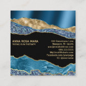 *~*ティール(緑がかった色)グラムアゲテゲード金ゴールドグリッターブラック スクエア名刺 (裏面)