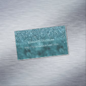 ティール(緑がかった色)グラムグリジーグリッター マグネット名刺 (インサイチュ)