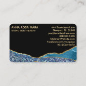 *~*ティール（緑がかった色）グラムビーチシードルフィンズ金ゴールドグリッター 名刺 (裏面)