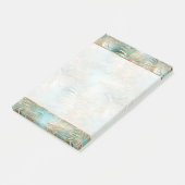 ティール（緑がかった色）グラム金ゴールドホワイトトロピカル葉 ポストイット (アングル)