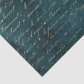 ティール（緑がかった色）グランジヴィンテージ書 薄葉紙 (詳細)