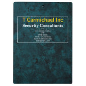 ティール(緑がかった色)グランジ大理石効果 クリップボード (裏面)