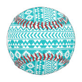 ティール(緑がかった色)グランジ部アステカ族パターン 野球ボール (正面)