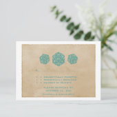 ティール(緑がかった色)グランジD20サイコロゲーマーレスポンスカード 出欠カード (スタンド正面)