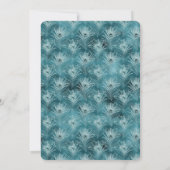 ティール（緑がかった色）グリッジグラムピーコックフェザー 招待状 (裏面)