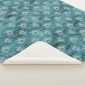 ティール（緑がかった色）グリッジーグラムピーコックフェザーズ シェルパブランケット (3/4)