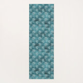 ティール（緑がかった色）グリッジーグラムピーコック羽 ヨガマット (裏面)