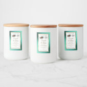 ティール(緑がかった色)グリッターとホワイトプロダクトラベルLadybugロゴ フードラベル (ボトル)