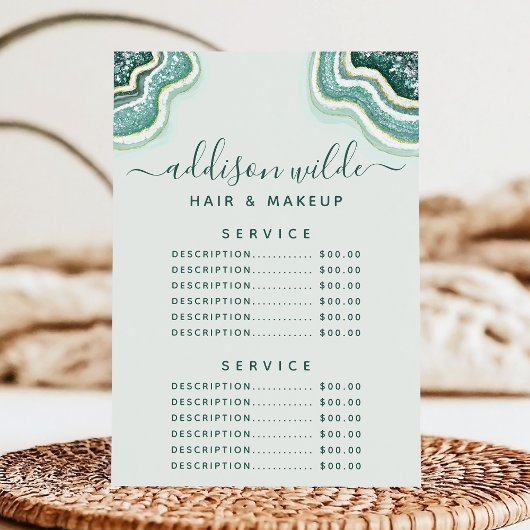 ティール（緑がかった色）グリッターゲートGeodeサービス価格メニュー メニュー