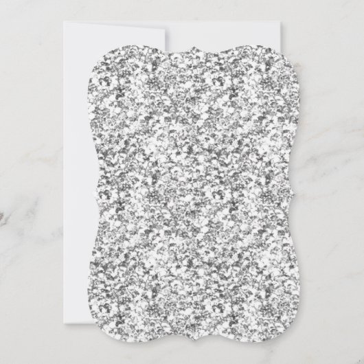 ティール（緑がかった色）グリッタージュエルボウスノーフレークキンセアニェラ 招待状 (裏面)