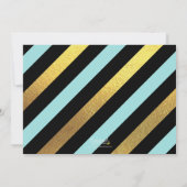 ティール(緑がかった色)グリッタースウィート16フォト誕生日招待状 招待状 (裏面)