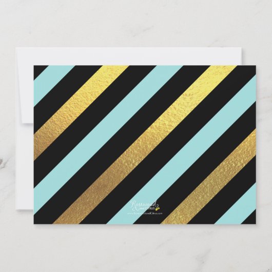 ティール（緑がかった色）グリッタースウィート16フォト誕生日招待状 招待状 (裏面)