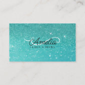 ティール（緑がかった色）グリッタースパークルズラッシュエクステンションマスカラ 名刺 (裏面)