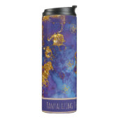 *~*ティール(緑がかった色)グリッタースワッグ大理石QRサーマルタンブラー タンブラー (回転左)