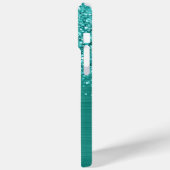 ティール(緑がかった色)グリッターターコイズグラム名 Case-Mate iPhoneケース (裏面 / 左)