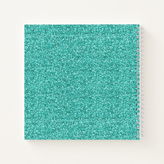 ティール（緑がかった色）グリッターバルミツワーオートグラフゲストハウス ノートブック (裏面)