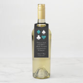 ティール(緑がかった色)グリッターベガ結婚スウェルカムボトルラベル ボトルネックタグ (ボトル)