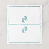 ティール(緑がかった色)グリッターベビー足座席表 | グラムベビーショー プレイスカード (外部開封)