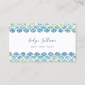 ティール（緑がかった色）グリッターマーメイドスケール名刺 名刺 (正面)