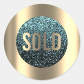 ティール（緑がかった色）グリッターメタリック実在エスティエージェント ラウンドシール (正面)