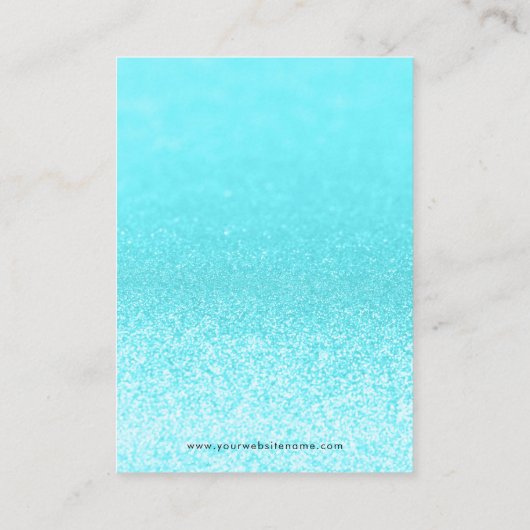 ティール（緑がかった色）グリッターライツイヤリングジュエリー表示 名刺 (裏面)