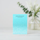 ティール(緑がかった色)グリッターライツイヤリングジュエリー表示 名刺 (スタンド正面)