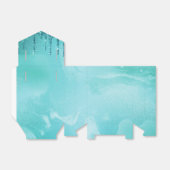 ティール（緑がかった色）グリッターレインオンラグジュアリーメタルマーブル フェイバーボックス (折り畳みなし)