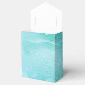 ティール（緑がかった色）グリッターレインオンラグジュアリーメタルマーブル フェイバーボックス (オープン)