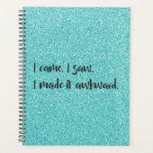 ティール（緑がかった色）グリッター気まずいプランナー プランナー手帳 (正面)