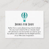 ティール(緑がかった色)グリッター熱気球ブックリクエストカード エンクロージャーカード (正面)