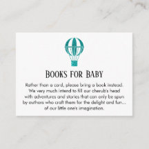 ティール（緑がかった色）グリッター熱気球ブックリクエストカード