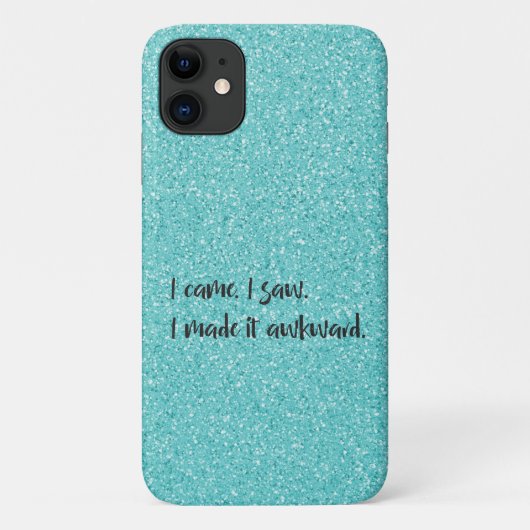 ティール（緑がかった色）グリッター私は厄介なiPhoneケースにした Case-Mate iPhoneケース (裏面)